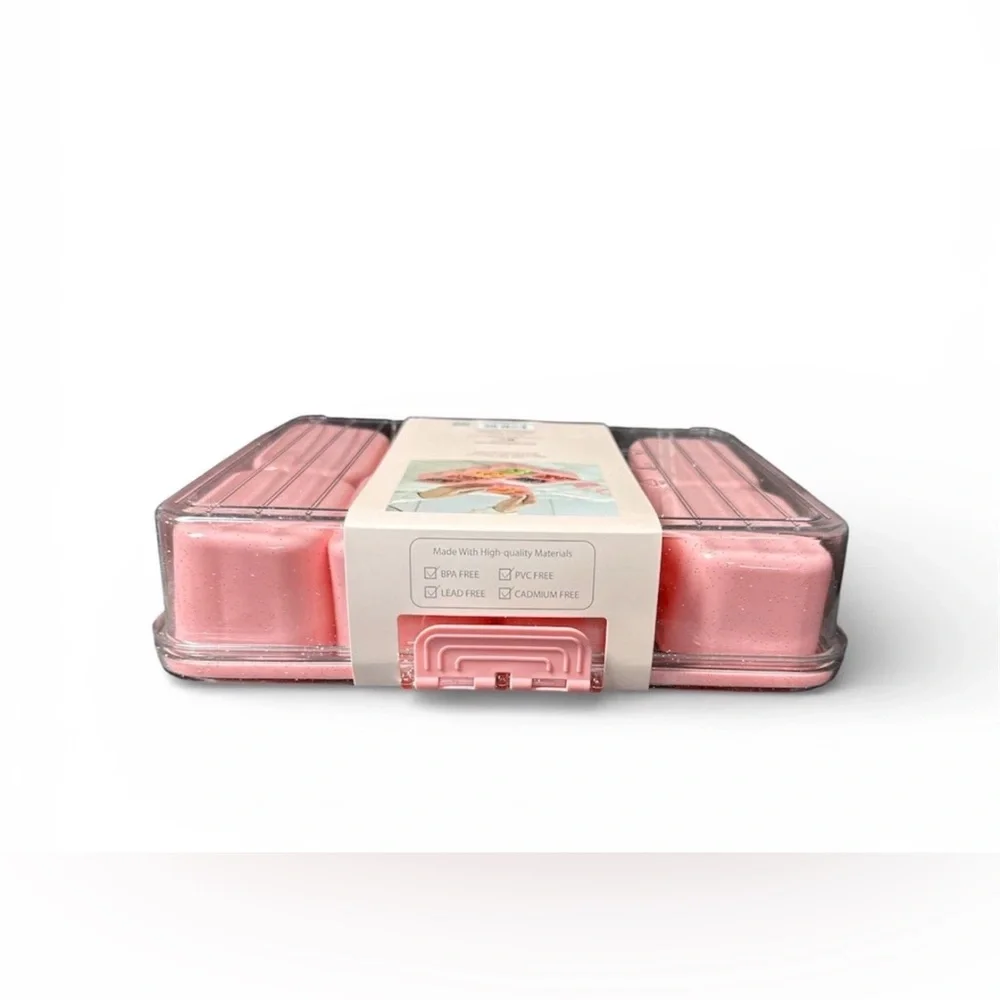 Cook With Color Sparkle with Lid Snack Box Food Storage Container Pink New!